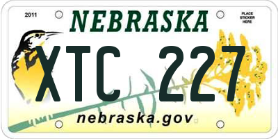 NE license plate XTC227