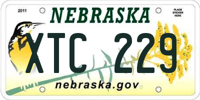 NE license plate XTC229