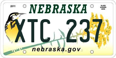 NE license plate XTC237