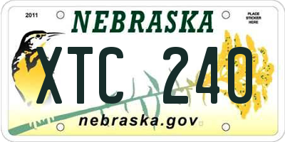NE license plate XTC240