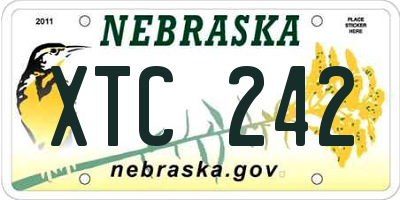 NE license plate XTC242