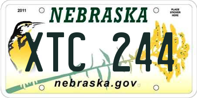 NE license plate XTC244
