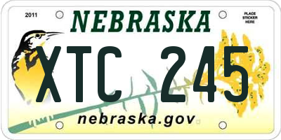 NE license plate XTC245