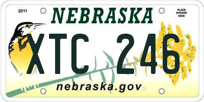 NE license plate XTC246