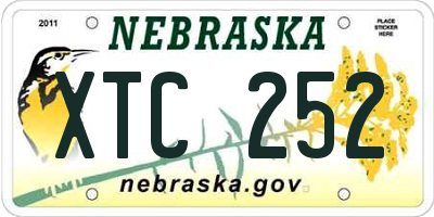 NE license plate XTC252