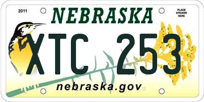 NE license plate XTC253