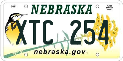 NE license plate XTC254