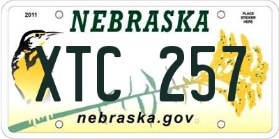 NE license plate XTC257