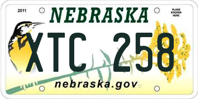 NE license plate XTC258