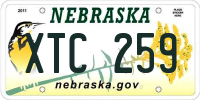 NE license plate XTC259