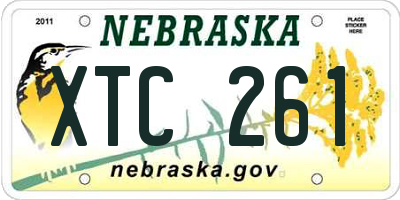 NE license plate XTC261