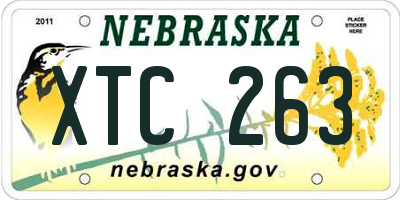 NE license plate XTC263