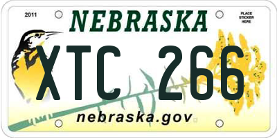 NE license plate XTC266