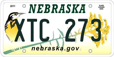 NE license plate XTC273