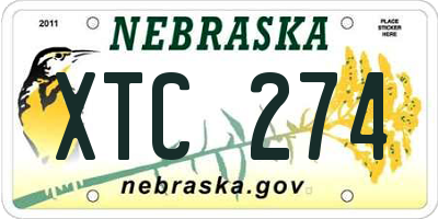 NE license plate XTC274