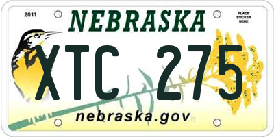 NE license plate XTC275