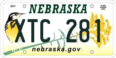 NE license plate XTC281