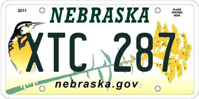 NE license plate XTC287