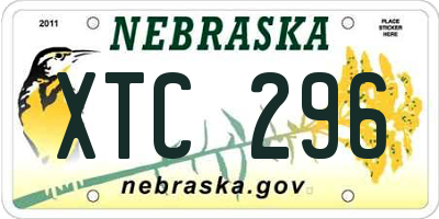 NE license plate XTC296