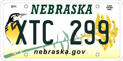 NE license plate XTC299