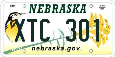 NE license plate XTC301