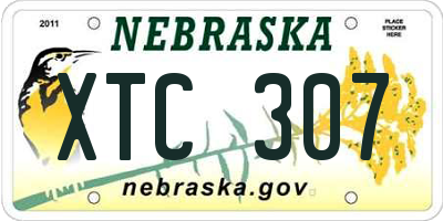 NE license plate XTC307