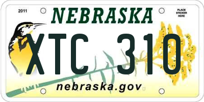 NE license plate XTC310