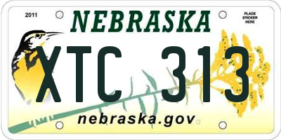 NE license plate XTC313
