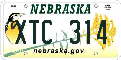 NE license plate XTC314