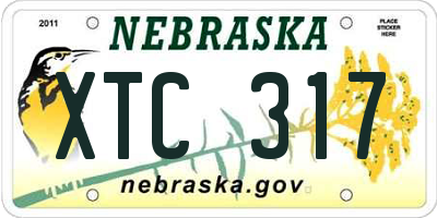 NE license plate XTC317