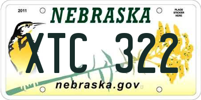NE license plate XTC322