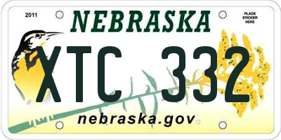 NE license plate XTC332