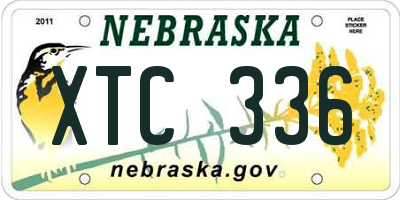 NE license plate XTC336