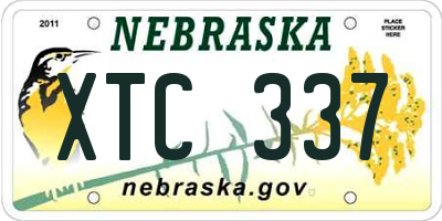 NE license plate XTC337
