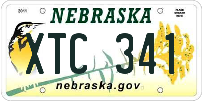 NE license plate XTC341