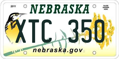 NE license plate XTC350