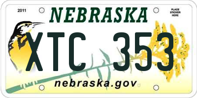 NE license plate XTC353