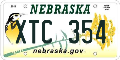NE license plate XTC354