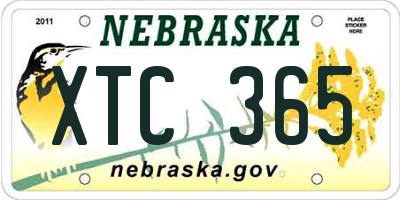 NE license plate XTC365