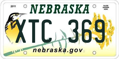 NE license plate XTC369