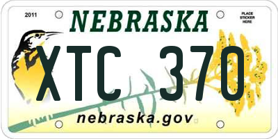 NE license plate XTC370