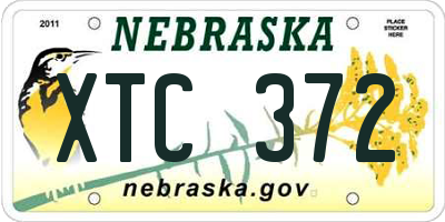 NE license plate XTC372
