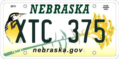 NE license plate XTC375