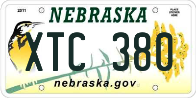 NE license plate XTC380