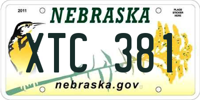 NE license plate XTC381