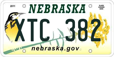 NE license plate XTC382