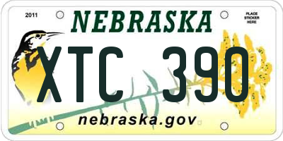 NE license plate XTC390