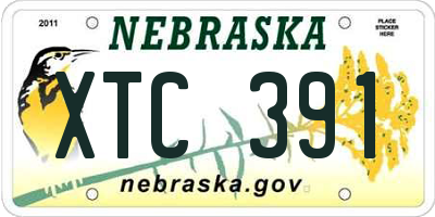 NE license plate XTC391