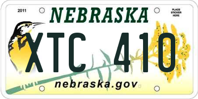 NE license plate XTC410
