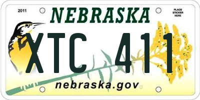 NE license plate XTC411